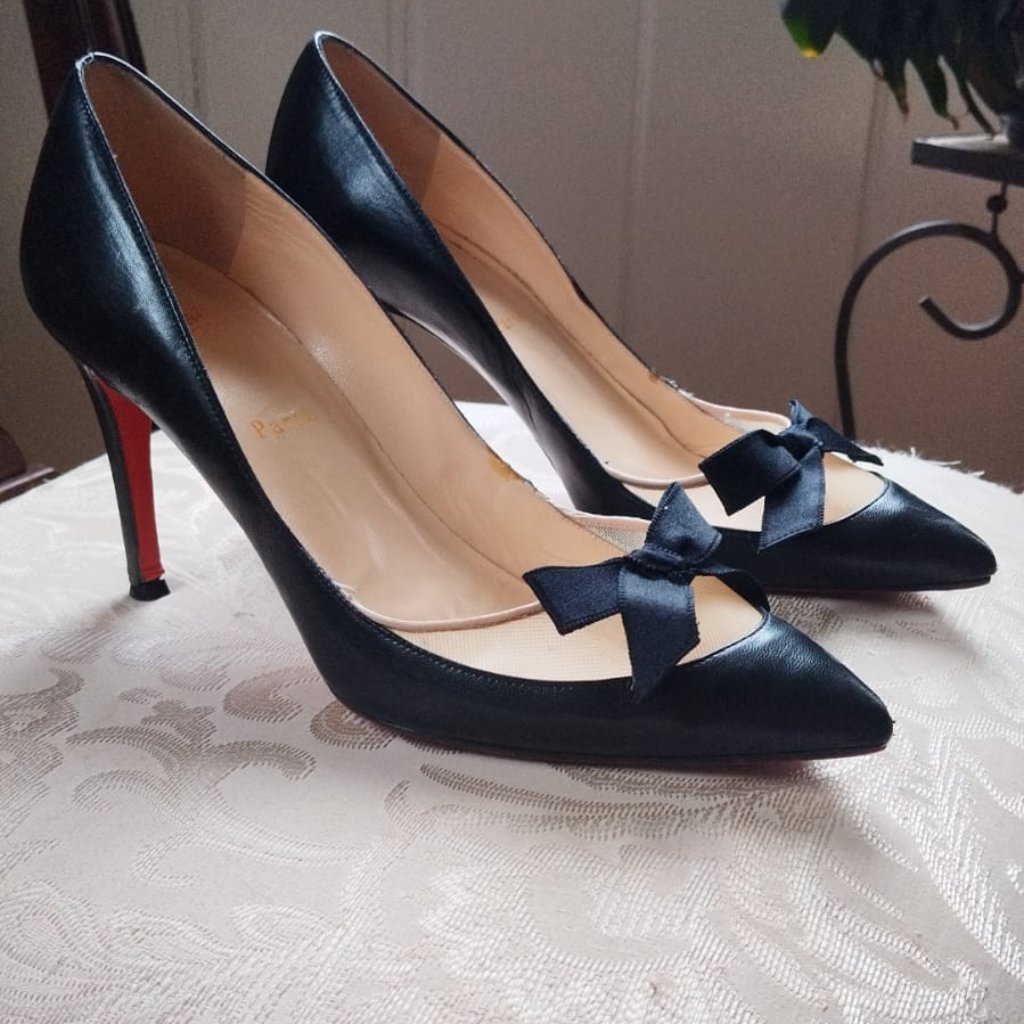 Christian Louboutin Heels With Lace & Bow